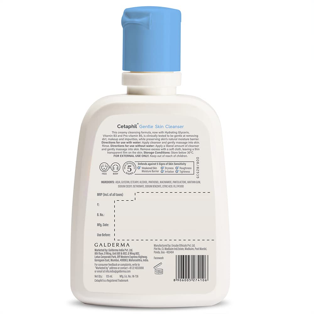 Cetaphil Moisturising Cream 80g and Gentle Skin Cleanser 125 ml Combo