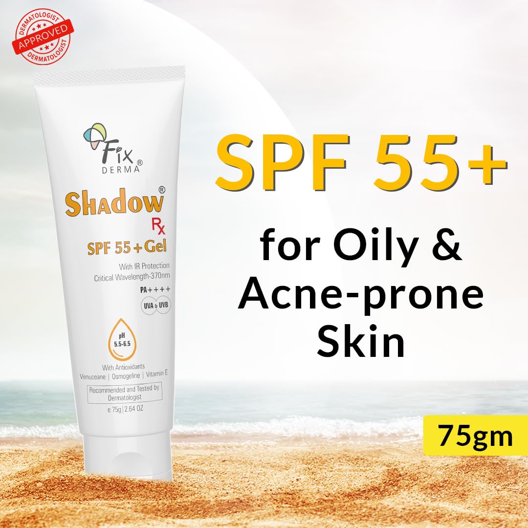 Fixderma Shadow RX Sunscreen SPF 55+ Gel ,75gm