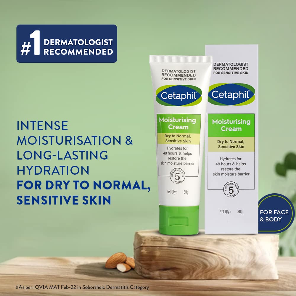 Cetaphil Moisturising Cream 80g and Gentle Skin Cleanser 125 ml Combo