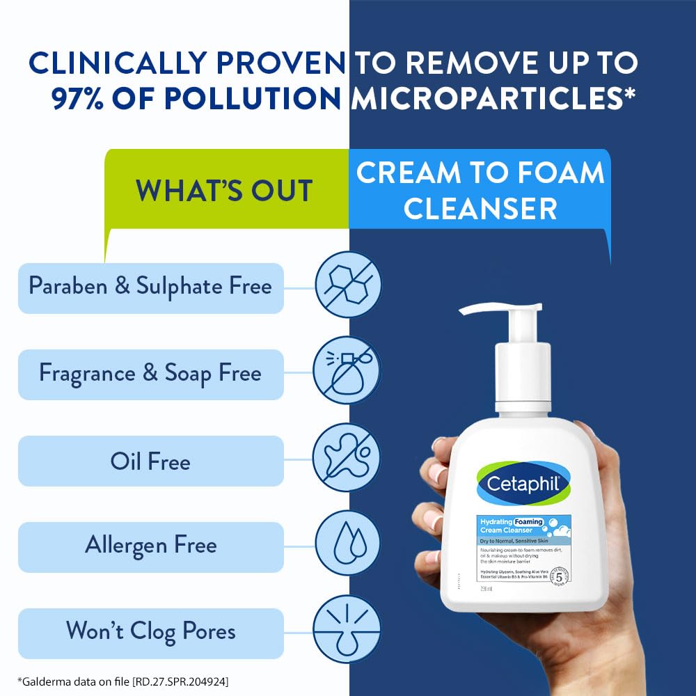 Cetaphil Hydrating foaming Cream Cleanser 236ml
