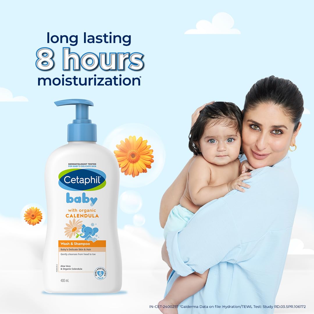 Cetaphil Baby Wash & Shampoo with Organic Calendula, 400ml