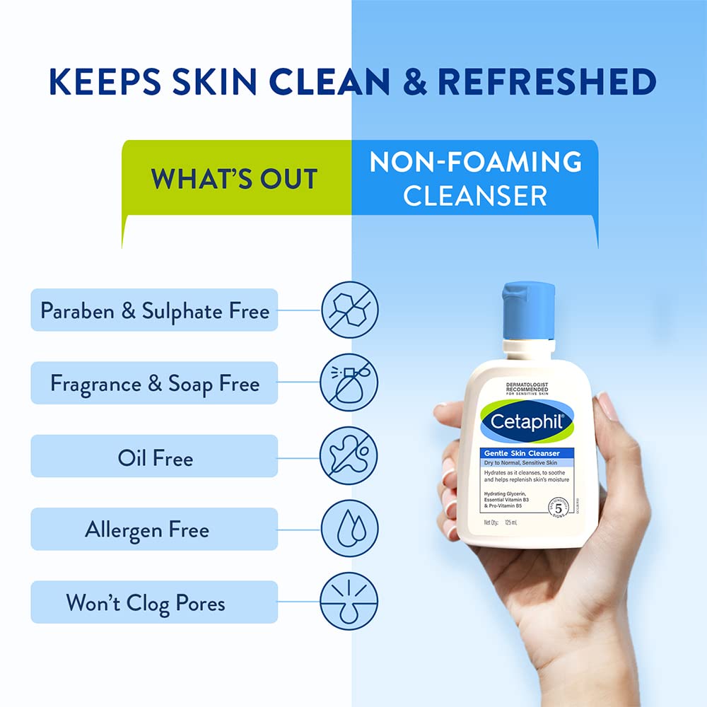 Cetaphil Moisturising Cream 80g and Gentle Skin Cleanser 125 ml Combo