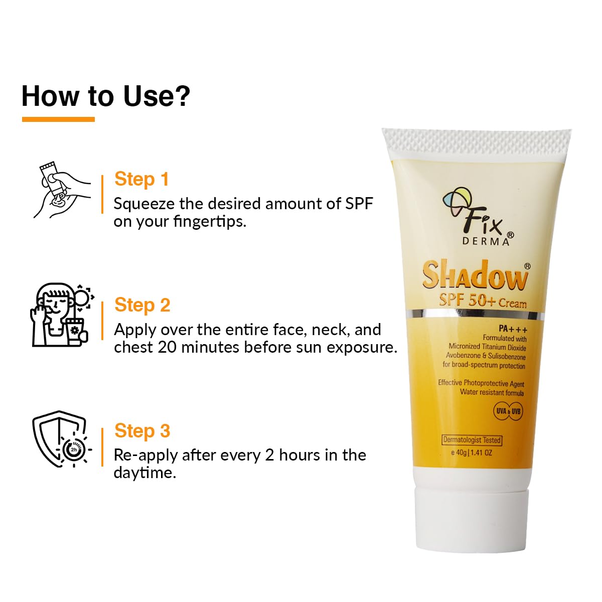 Fixderma Shadow Sunscreen SPF 50+Cream 75gm