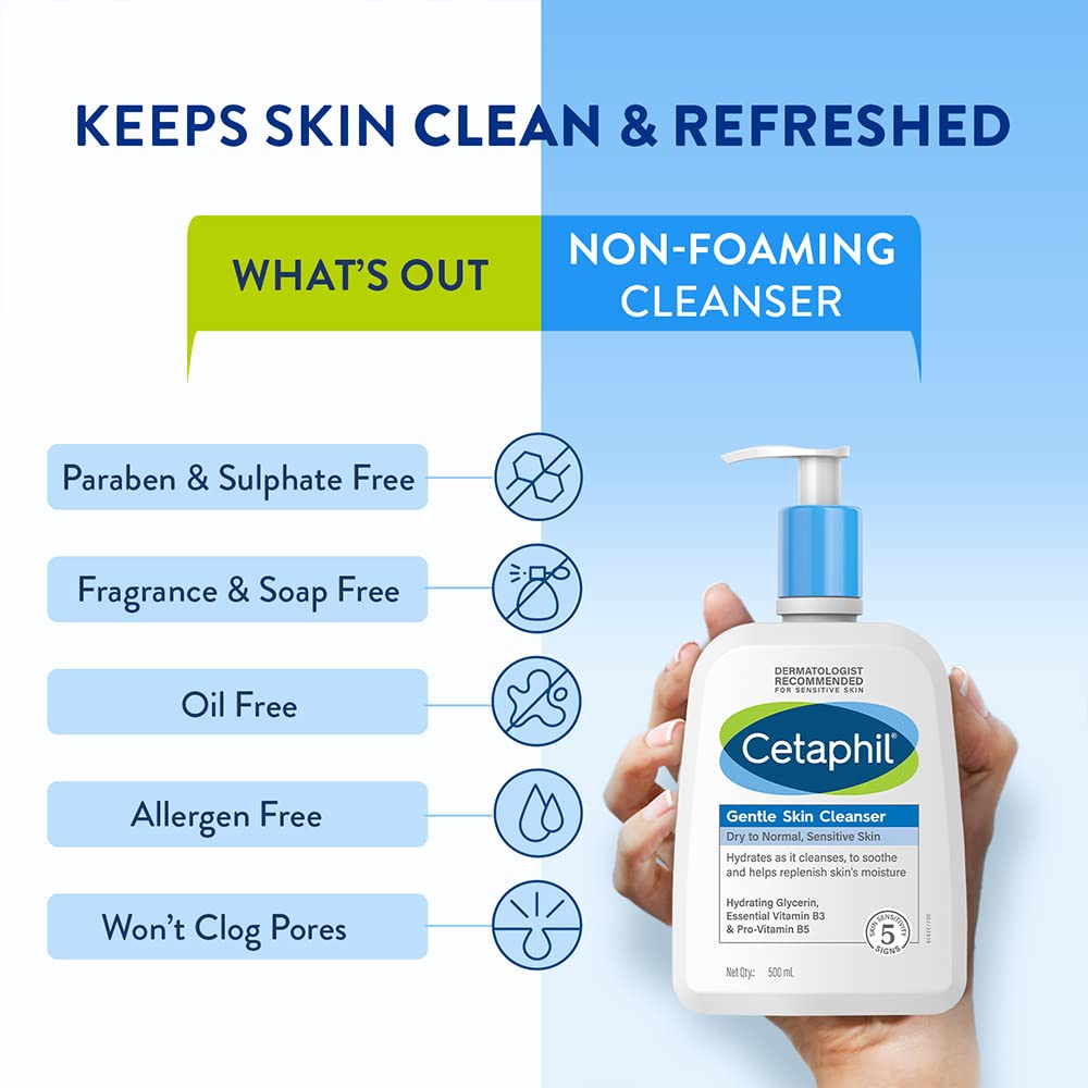 Cetaphil Gentle Skin Cleanser for Dry, Normal Sensitive Skin - 500 ml