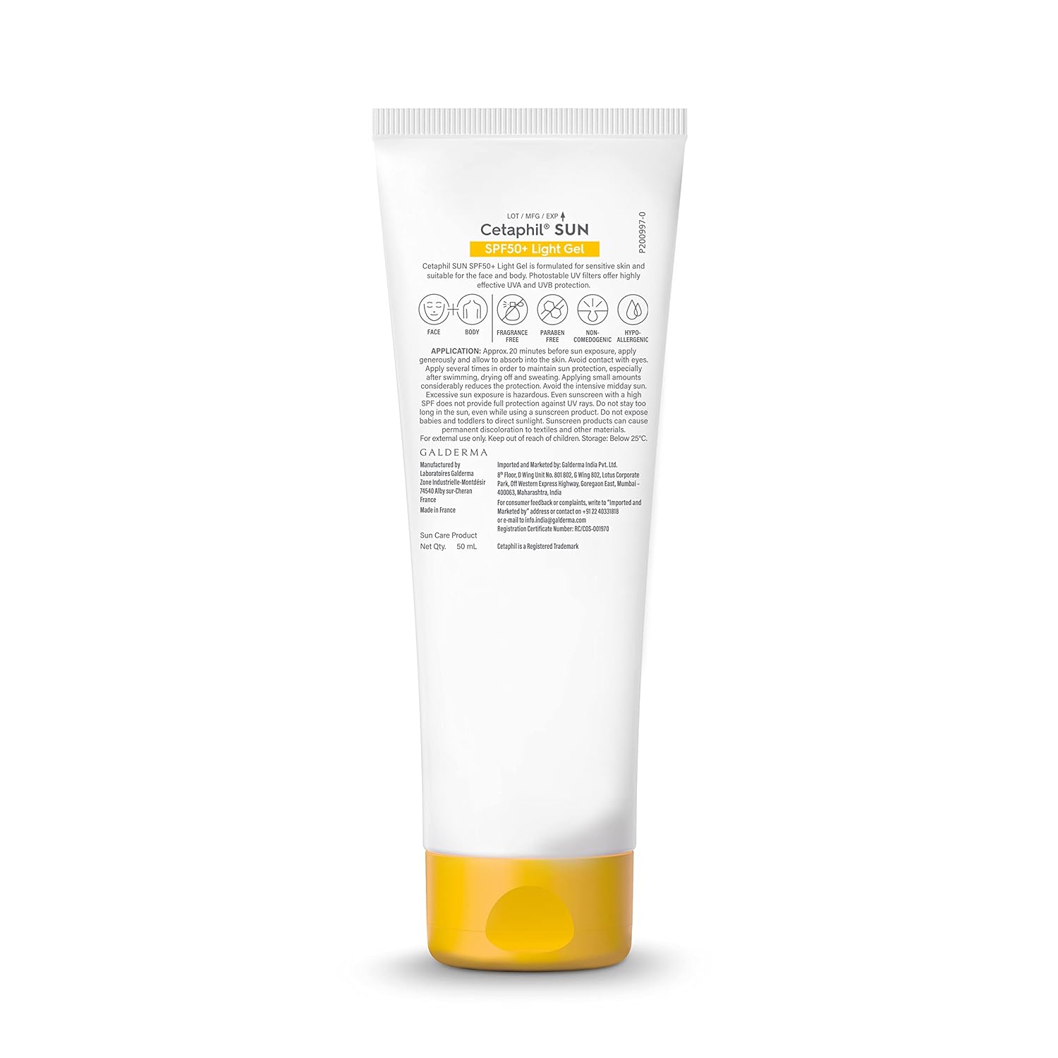 Cetaphil Sun SPF 50 Light Gel - Sensitive Skin 50 ml