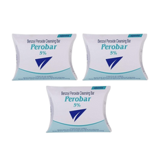 Perobar 5% Cleansing Bar 75GM, PACK OF 3