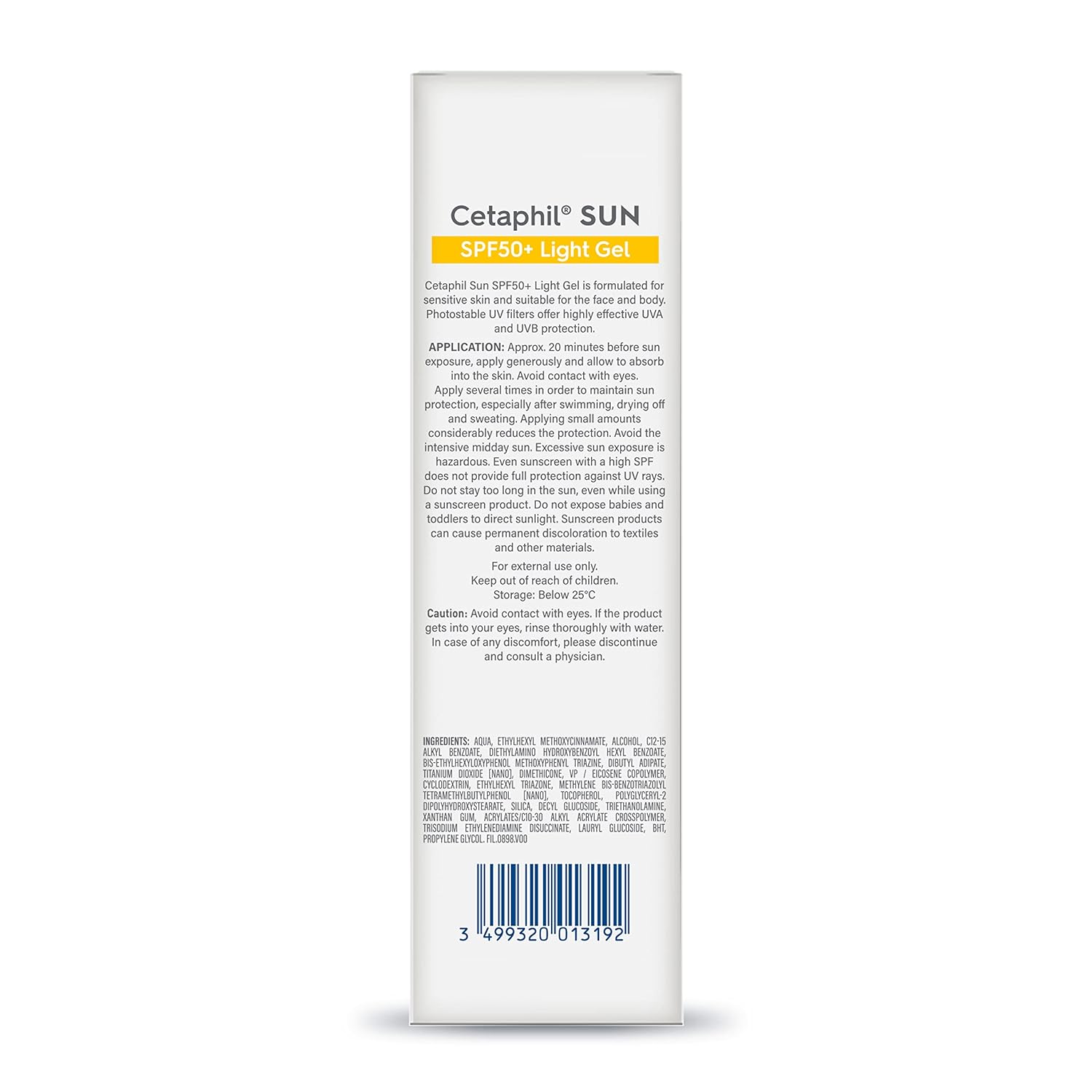 Cetaphil Sun SPF 50 Light Gel - Sensitive Skin 50 ml