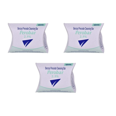 Perobar 2.5% Cleansing Bar 75gm, PACK OF 3