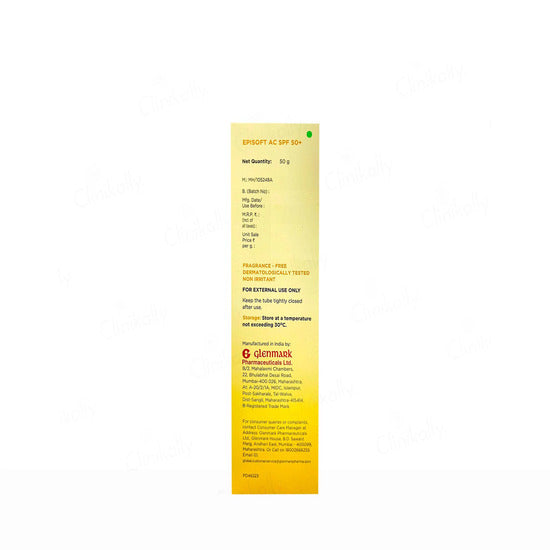 Episoft AC SPF 50 + Hydration Sunscreen 50gm
