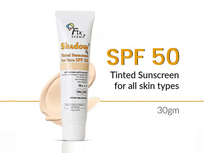 Fixderma Shadow Rx Tinted Sunscreen For Face SPF 50 PA+++ 30gm