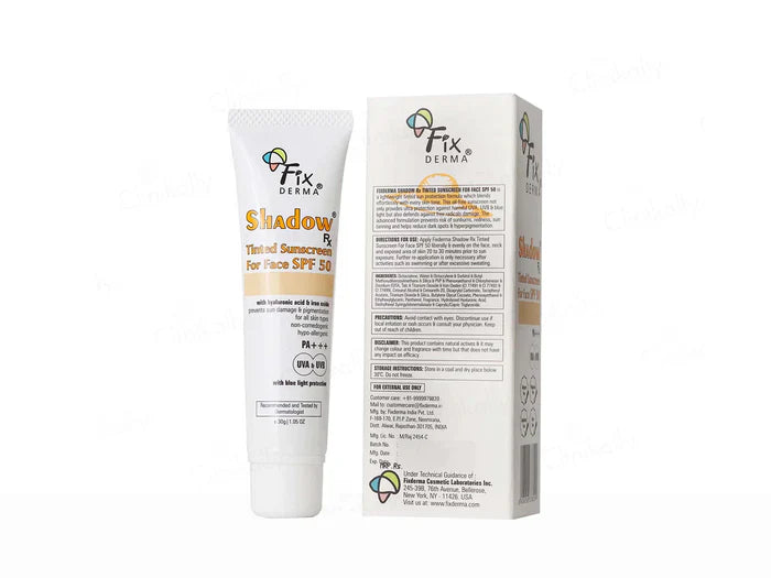 Fixderma Shadow Rx Tinted Sunscreen For Face SPF 50 PA+++ 30gm