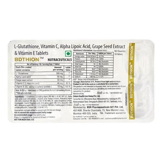 Bdthion Glutathione Tablet, 10 Tab