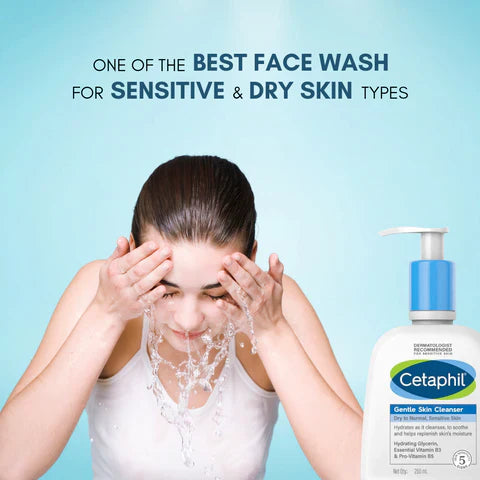 Cetaphil Face Wash Gentle Skin Cleanser for Dry to Normal, Sensitive Skin, 125 ml